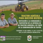 Entrega de un tractor agrícola